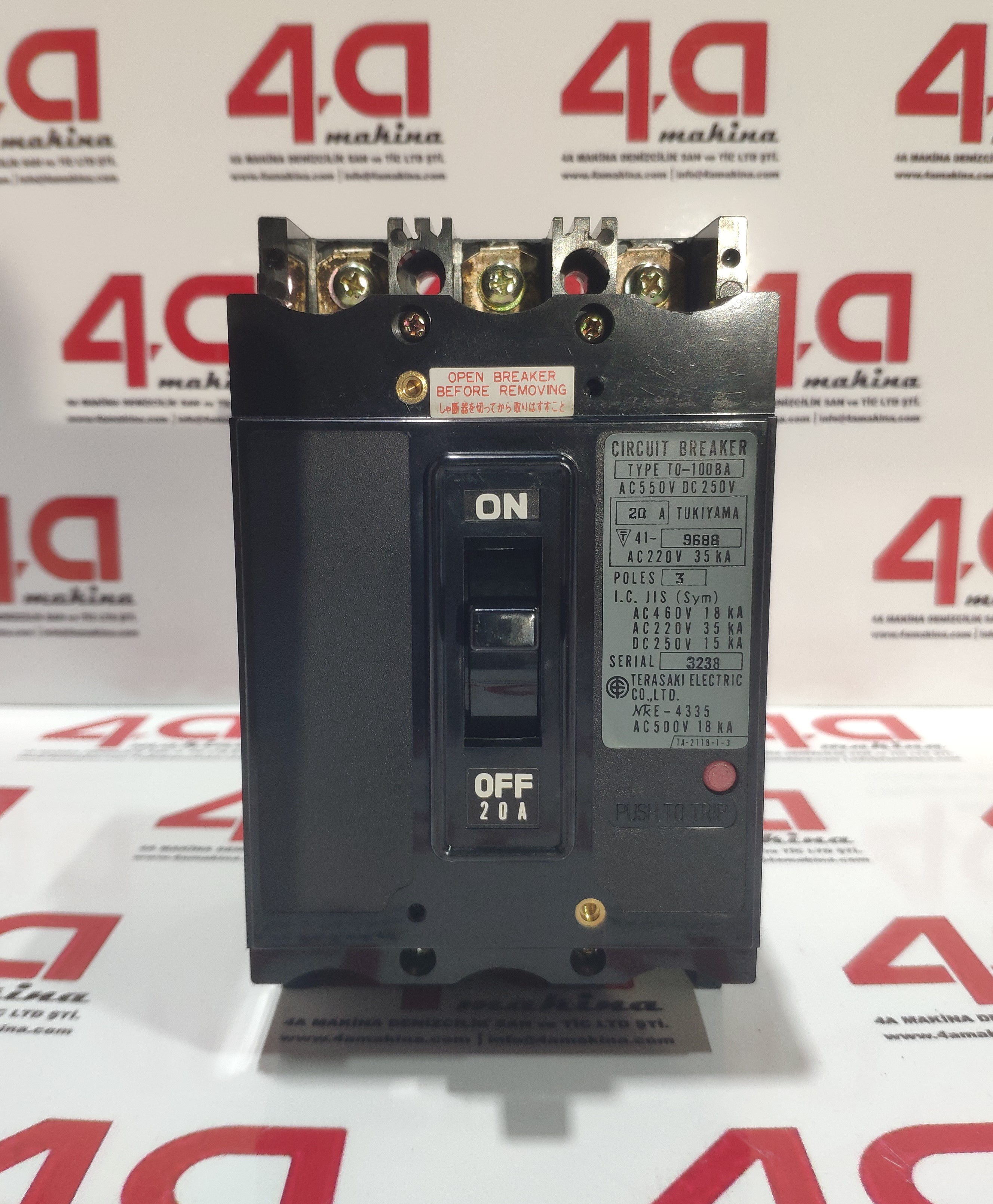 TERASAKI T0-100BA Circuit Breaker 20A