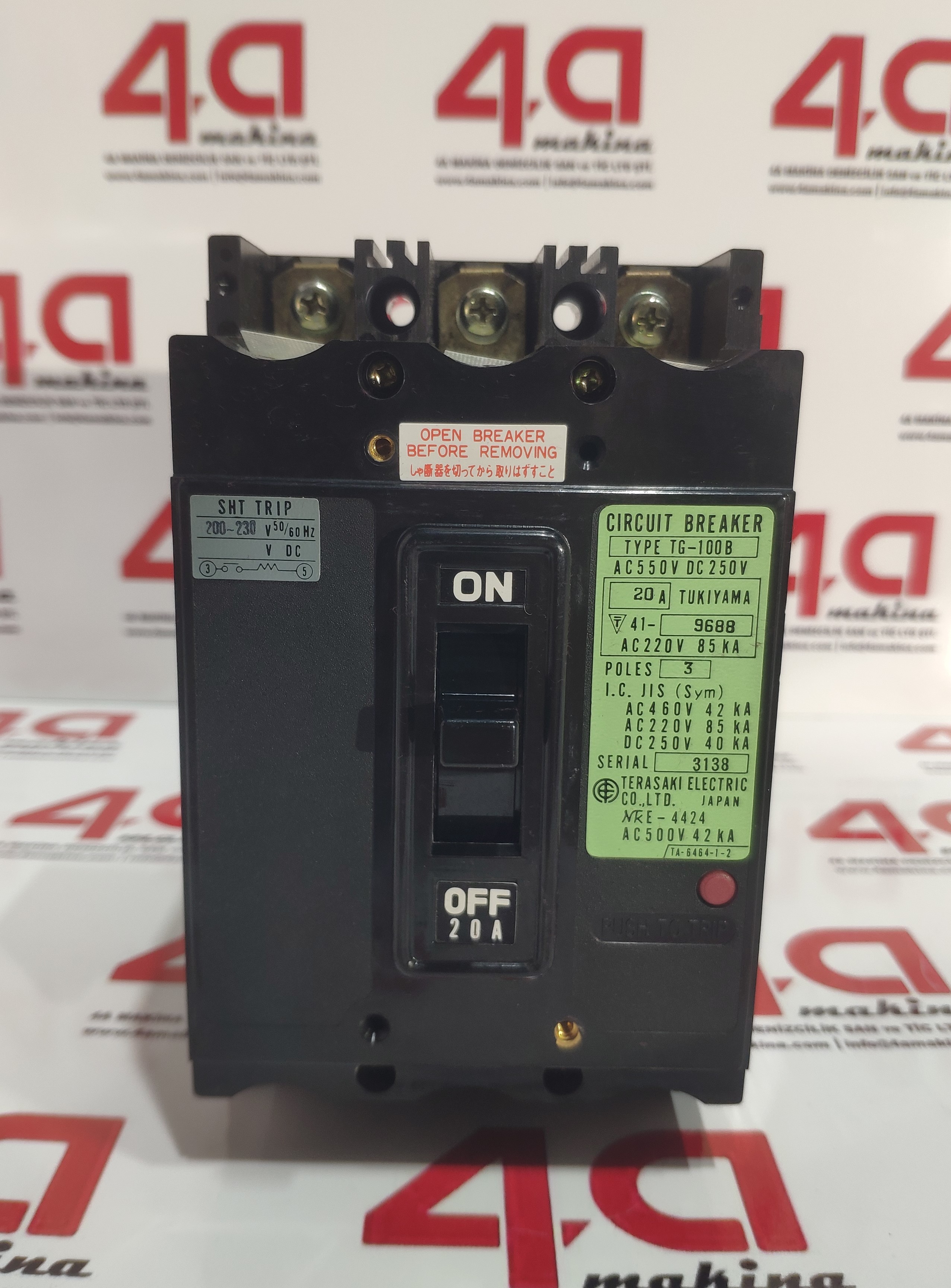 TERASAKI TG-100B Circuit Breaker 20A