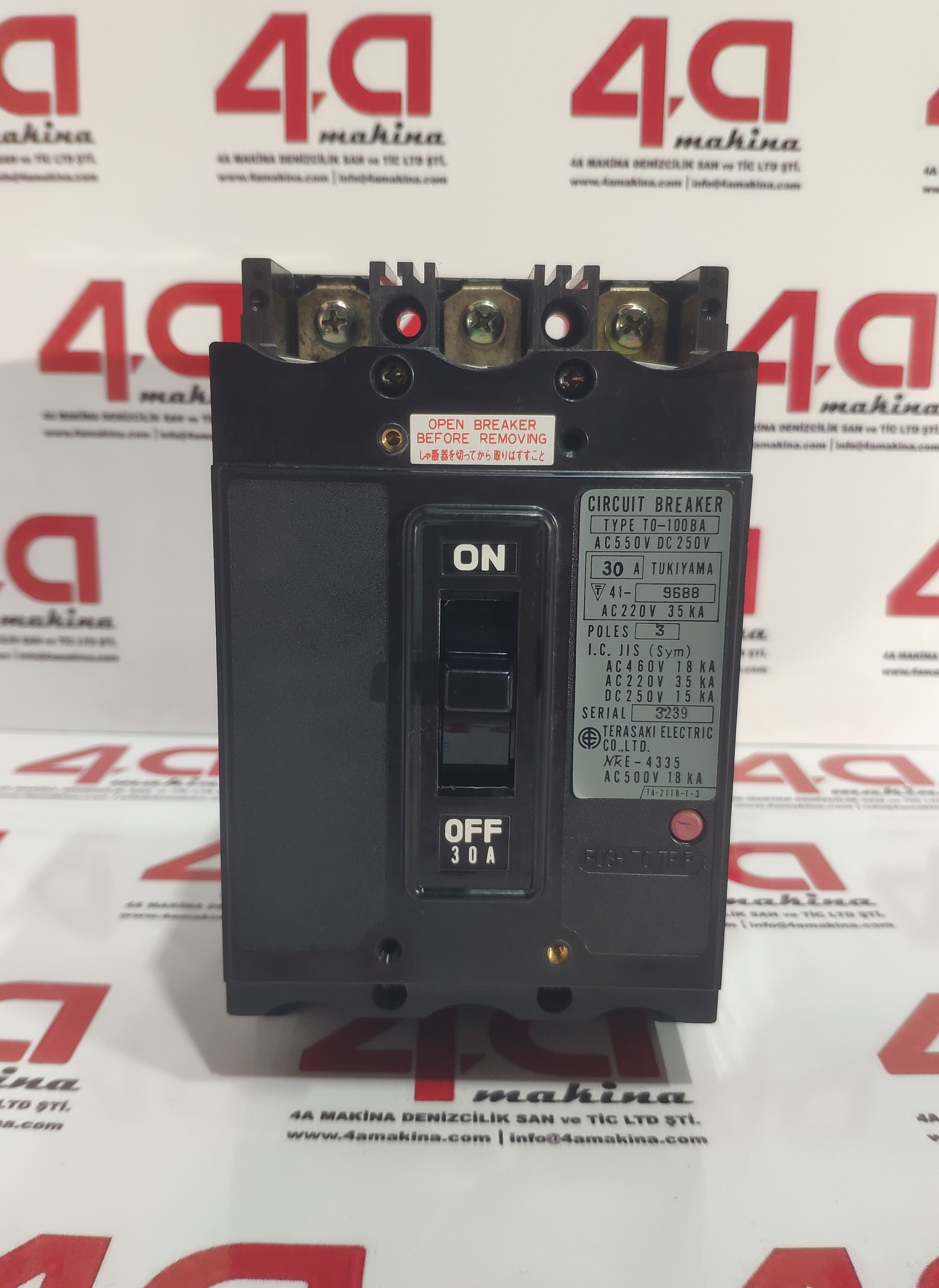 TERASAKI T0-100BA Circuit Breaker 30A