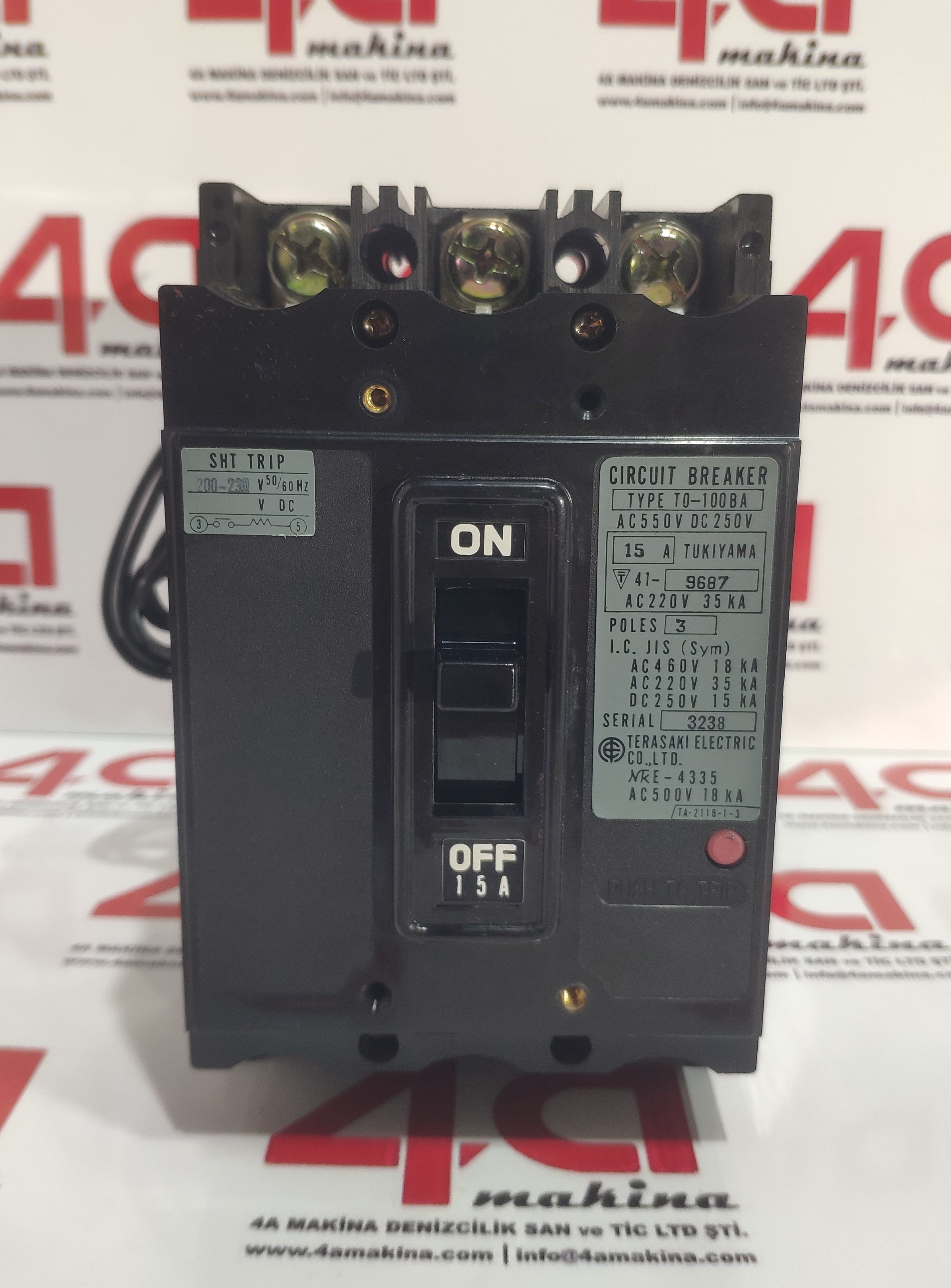 TERASAKI T0-100BA Circuit Breaker 15A