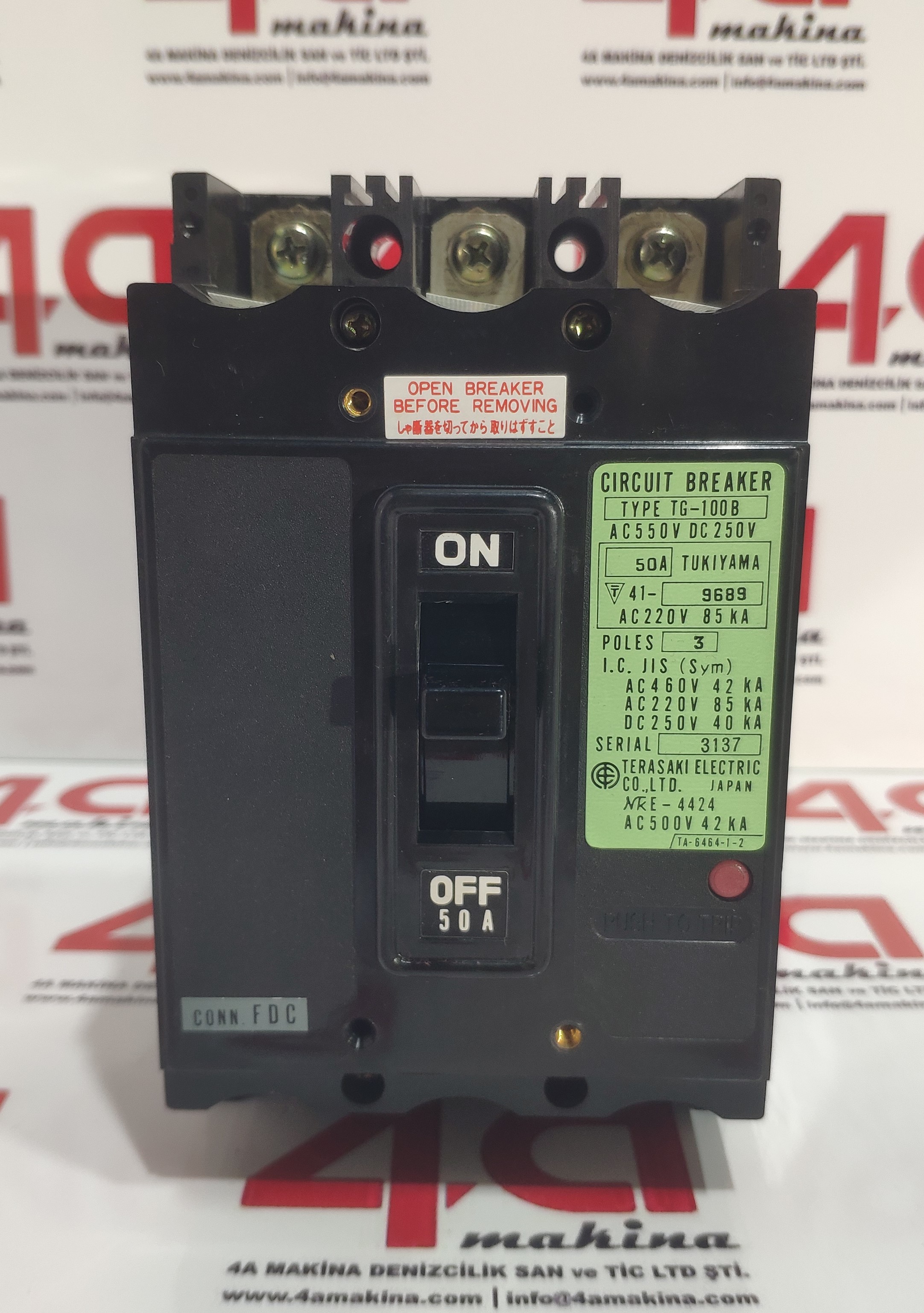 TERASAKI TG-100B Circuit Breaker 50A